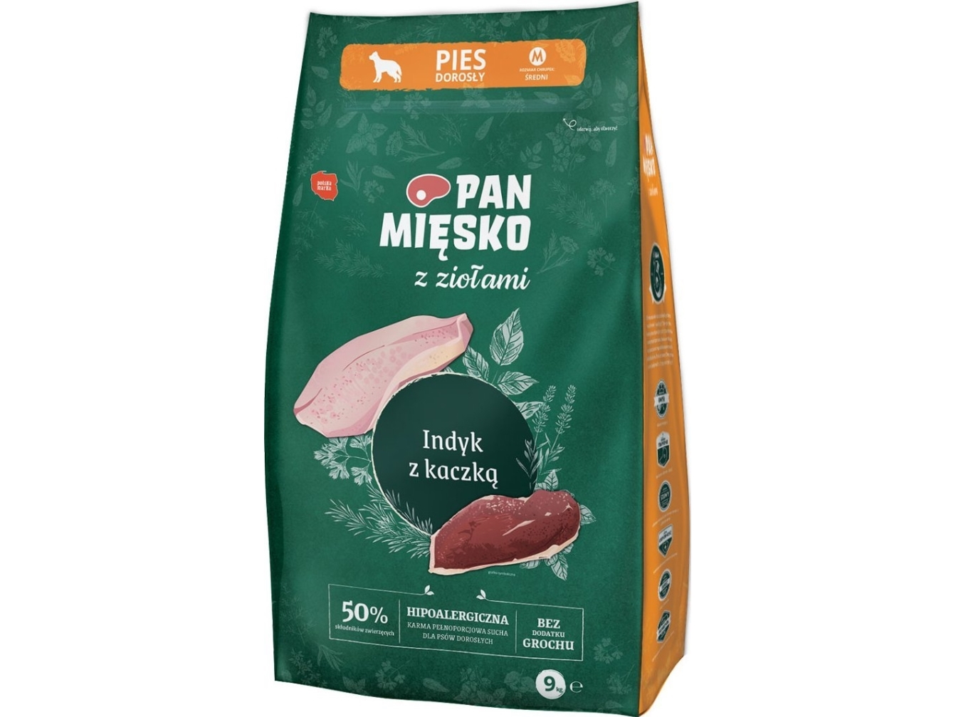 Herr Mięsko Z Ziołami Pute Mit Ente (Erwachsene) Chips M 9Kg
