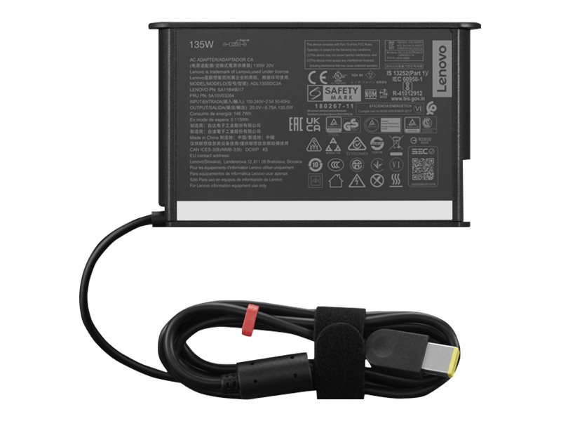 Lenovo - Strömadapter - AC 100-240 V - 135 Wh - Europa, Indonesien - svart | Datortillbehör - Laddare & Batterier - Bärbar nätaggregat | GameStuff