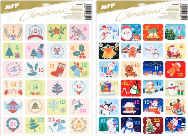 Adventskalender Mfp Papper Klistermärke Mix 8886450