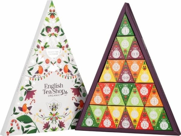 English Tea Shop Adventskalender triangulär vit 25 pyramider BIO 50g