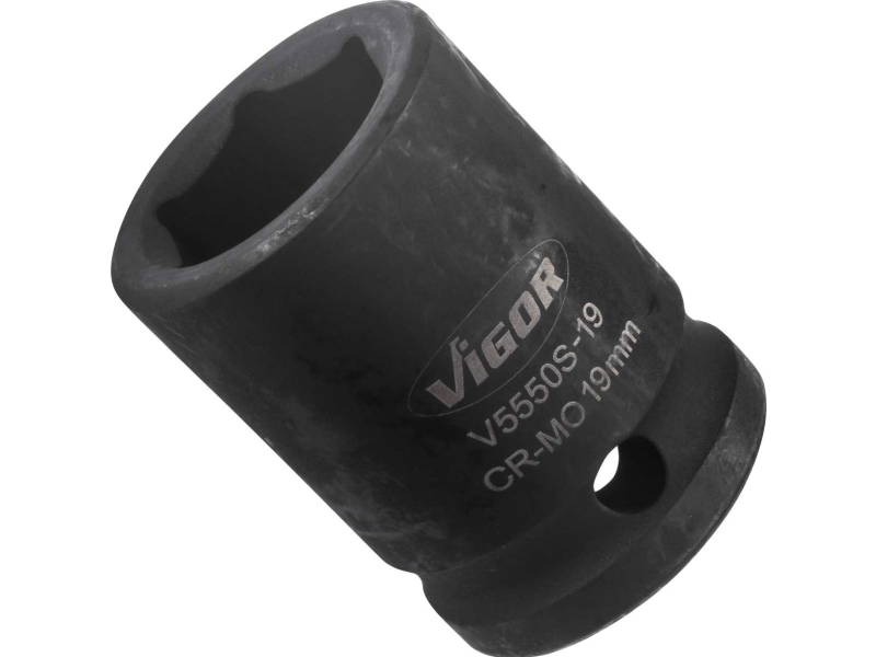 Vigor V5550s-19, Sokkel, 1/2", Metric, 1 Hoved(Er), 19 Mm, Mat