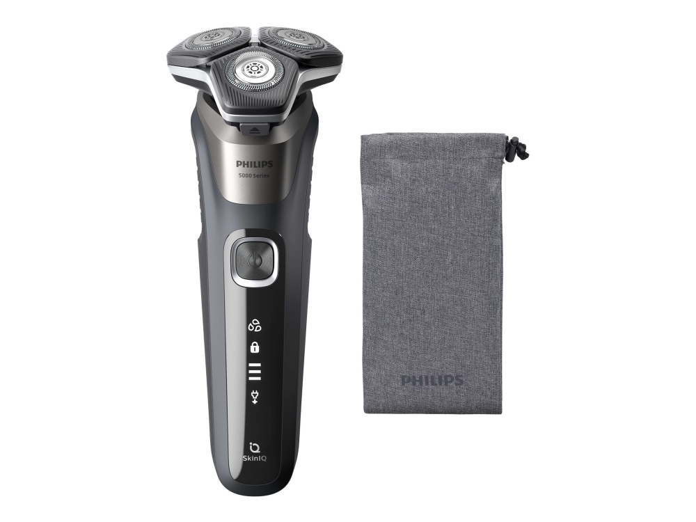 Philips Shaver Series 5000 S5887/10 Elektrisk Våd- Og Tørbarbermaskine - Roterende Barbermaskine - Senseiq - Grå - Genopladeligt Batteri - Lithium-Io