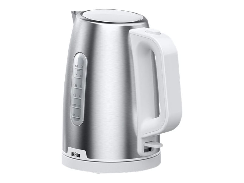 Braun Wk 1500, 1,7 L, 2200 W, Edelstahl, Weiß, Wasserstandsanzeige, Überhitzungsschutz