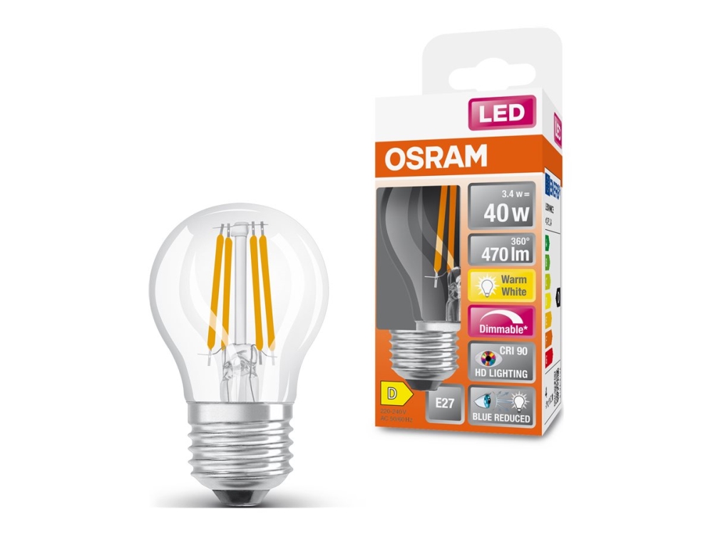 Ledvance Led Superstar Plus Classic E27 Led Bulbs 3.4 W(40W), 2700K, Warm White, Bulb Shape