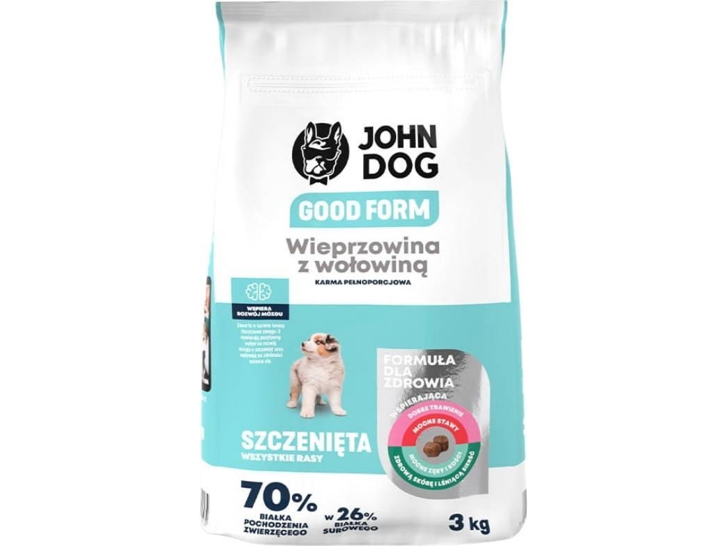 John Dog Good Form Puppy Schweinefleisch Mit Rindfleisch - Trockenfutter Für Hunde - 3Kg