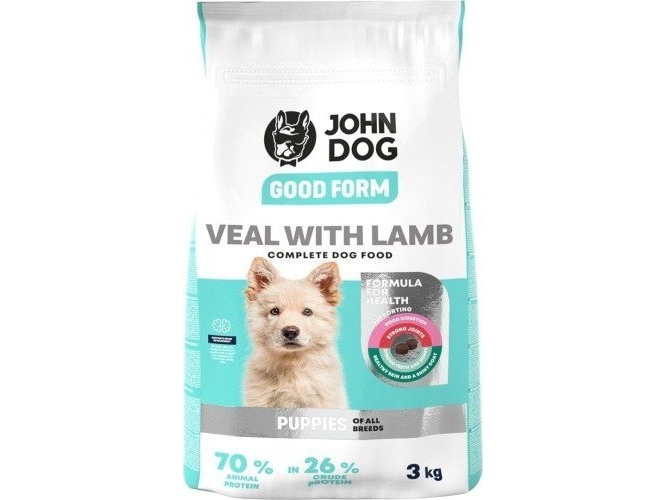 John Dog Good Form Puppy Kalbfleisch Mit Lammfleisch 3 Kg