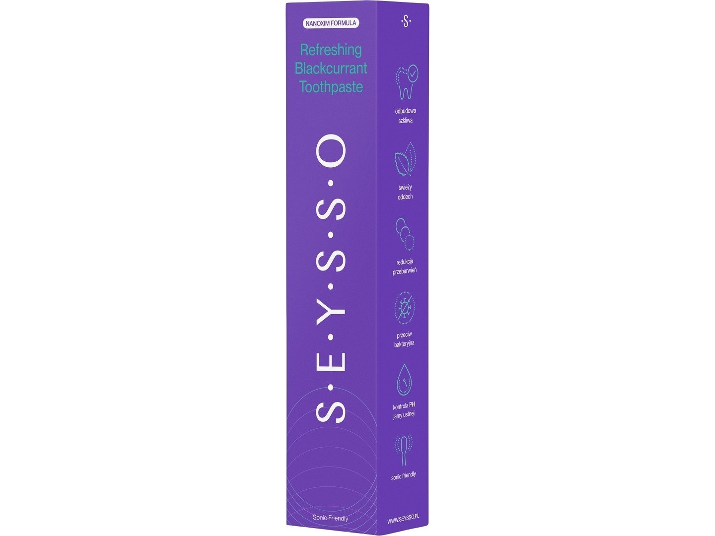 Seysso Refreshing Blackcurrant tandpasta til zebber (mynte-surbær), 75 ml
