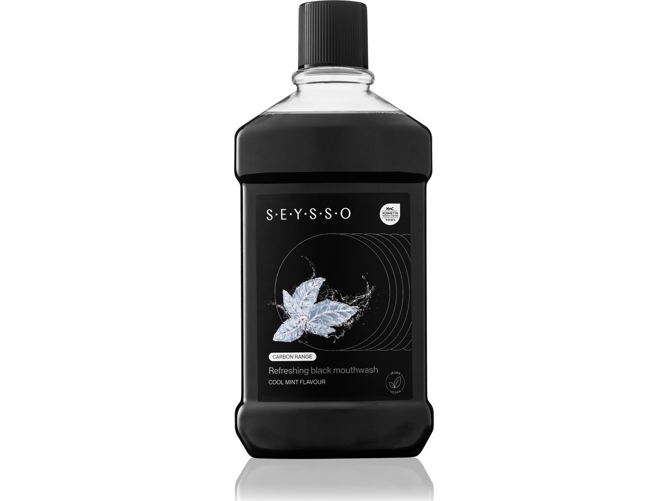 Seysso Carbon opfriskende mundhygiejneskyl med aktivt kul 500 ml