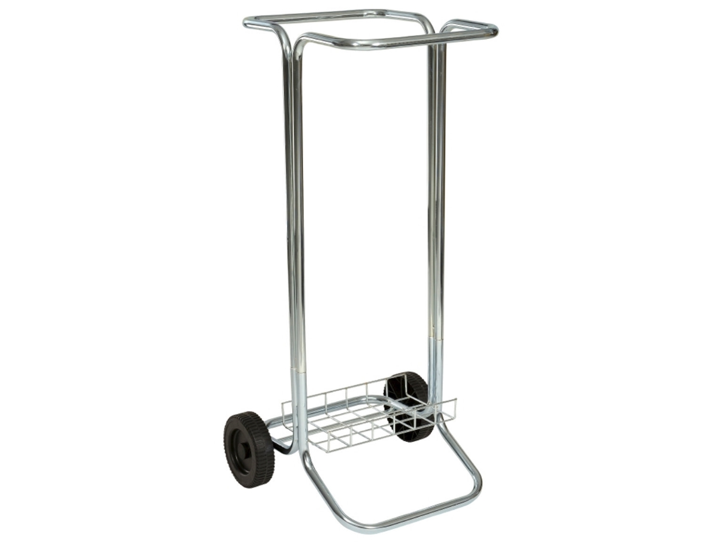 Affaldsstativ med hjul 100L - Galv stål, 93,5x44x42cm t/100L affaldssække (medfølger ikke)