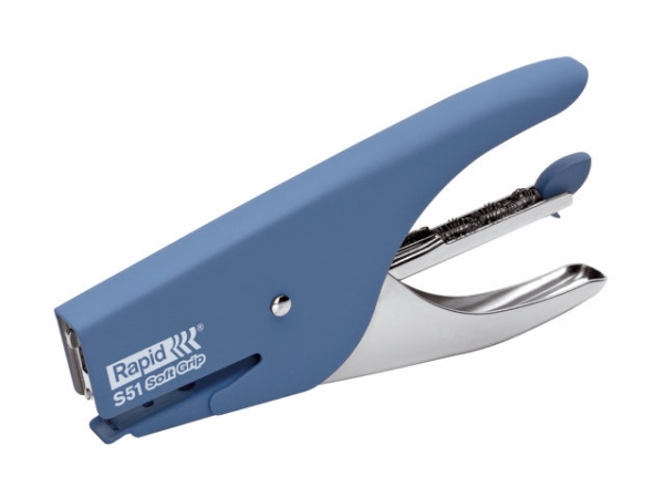 Hæftetang Rapid Supreme S51 Soft Grip blå - til 15 ark