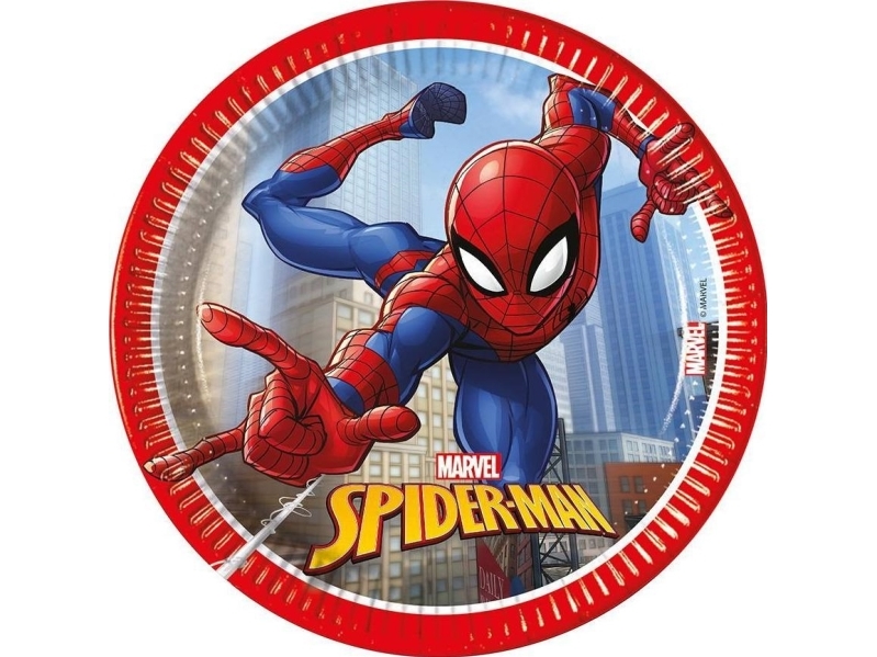 Spiderman Paptallerkner, 20 Cm