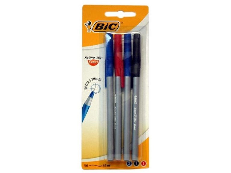 Bic Round Stick Exact Bi Kugelschreiber 4 Stück Bic Blister (Bonus 932858)