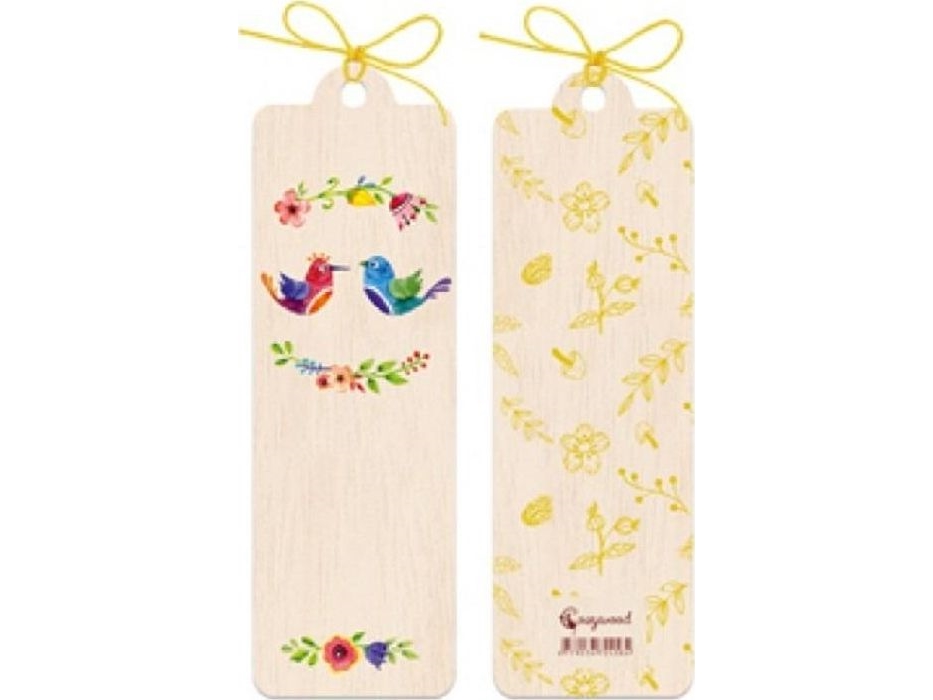 Cozywood bogmærke i træ Fugle