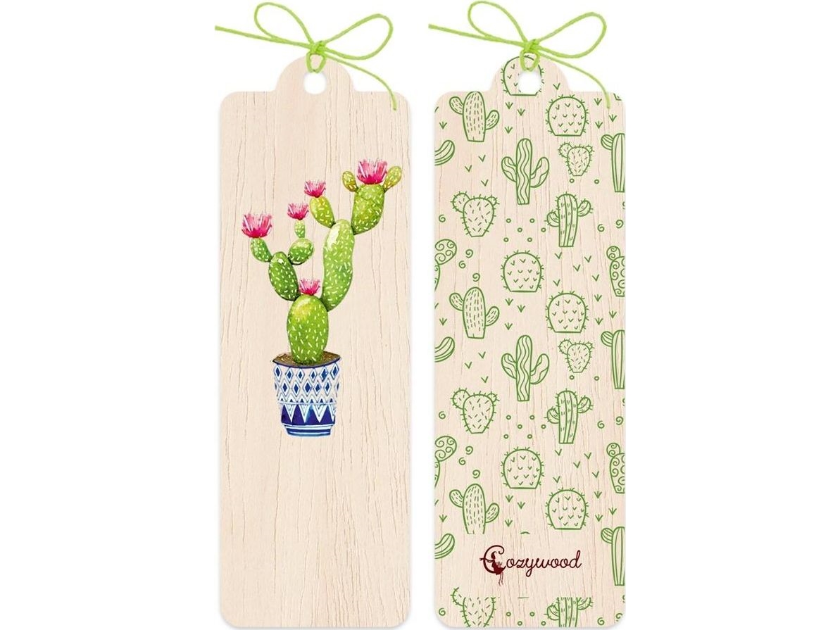 Cozywood Holz Lesezeichen Kaktus