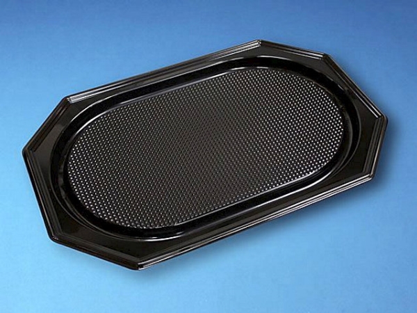Fad 36x54 cm stor plast PET svart lock till 73705, 10 st/fp | Catering - Engångsservis - Tallrikar | GameStuff