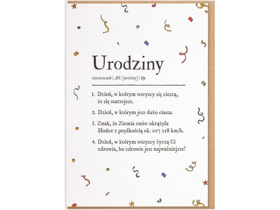 Nadwyraz.Com Geburtstagskarte - Definition