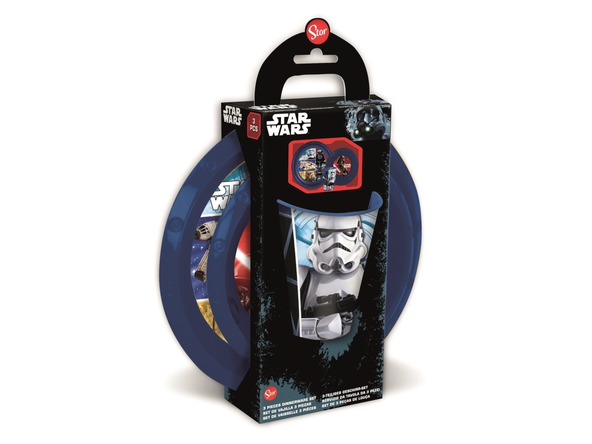 STAR WARS 3-delars enkelt SET i presentförpackning tallrik/skål/glas | Köksutrustning - lunch | GameStuff