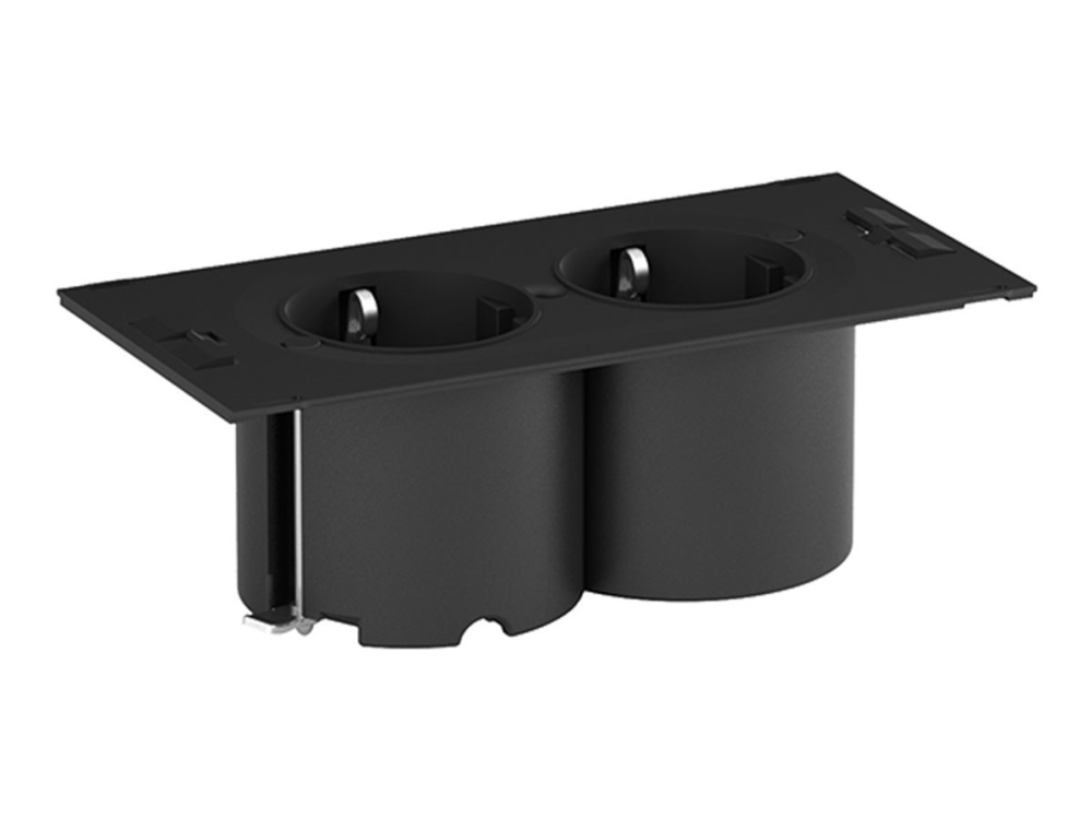 Bachmann - Strømsokkel-Outlet - Type F - 2 Strømsokler - Sort