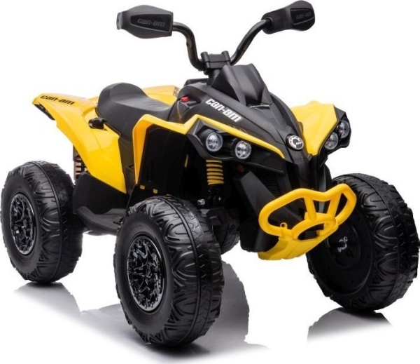 Lean Cars Akumuliatorinis keturratis- visureigis vaikams „Can-Am Renegade 4x4“, geltonos spalvos
