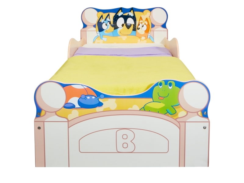 Bluey Juniorseng med bund og 2 store opbevaringskuffer i printet stof