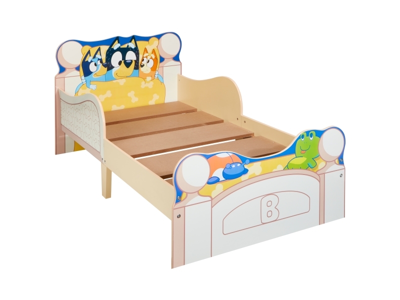 Bluey Juniorseng med bund og 2 store opbevaringskuffer i printet stof