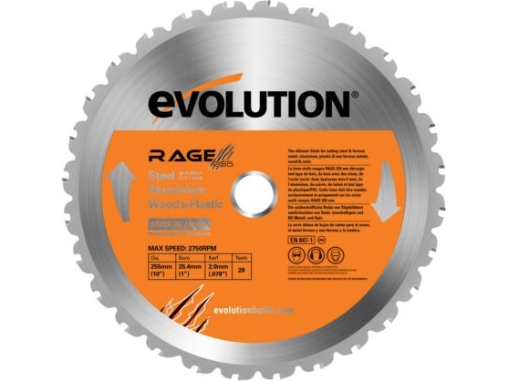 Evolution Rage 255Mm 28Z Tct Mehrzweck-Säge (Evo-255-Multi)
