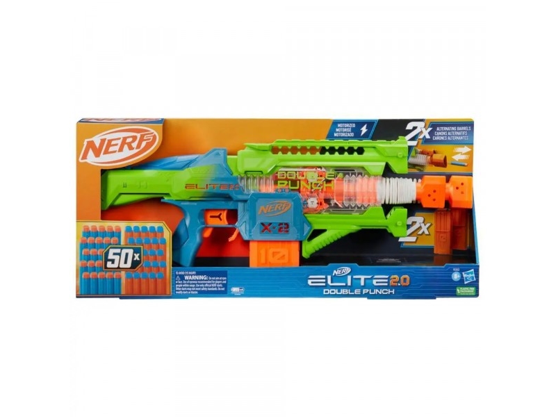 Nerf Elite 2.0 Double Punch, Legetøjs Angrebsriffel, 8 År, 99 År, 1,11 Kg