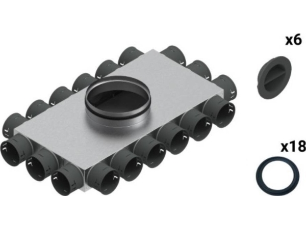 SpiroFlex samledåse 18-12x75/160 isoleret VENT CLEAR W2 sæt Spiroflex SX-WS18X75/160SRZ