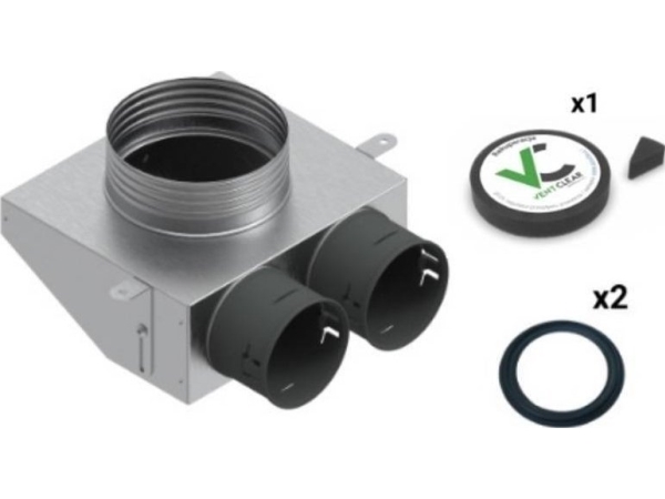 SpiroFlex fordelingsboks 2x75/125 isoleret VENT CLEAR sæt Spiroflex SX-WS2X75/125SRZ