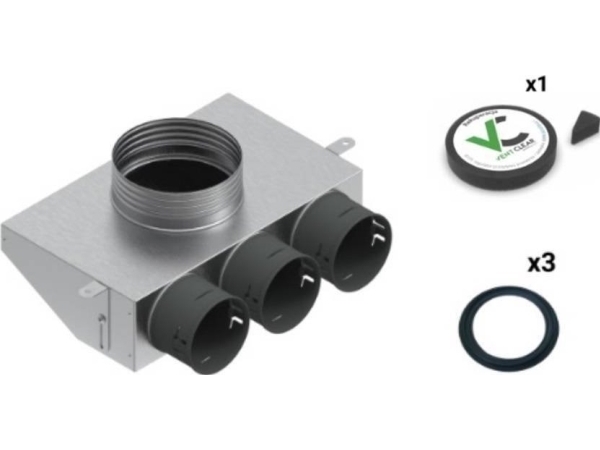 SpiroFlex fordelingsboks 3x75/125 isoleret VENT CLEAR sæt Spiroflex SX-WS3X75/125SRZ