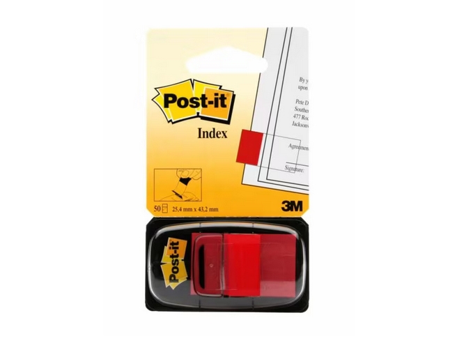 3M I680-1, Röd, Rektangel, Lösa, Ringpärm, 25,4 mm, 43,2 mm | Papper & Emballage - Block & Post-It - Post-it | GameStuff