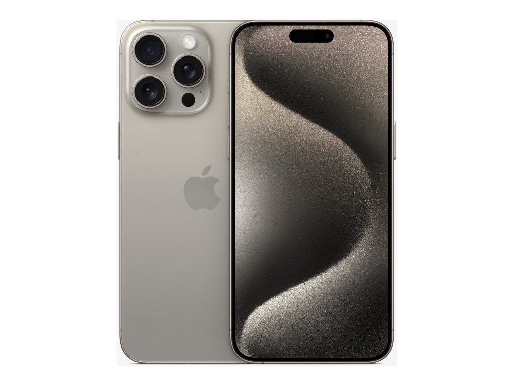 Apple iPhone 15 Pro Max - 5G smartphone - dual-SIM / Internminne 256 GB - OLED-skärm - 6.7 - 2796 x 1290 pixels (120 Hz) - 3 st. bakre kameror 48 MP, 12 MP, 12 MP - front camera 12 MP - naturligt titan | Tele & GPS - Mobiltelefoner - Apple iPhone | GameStuff