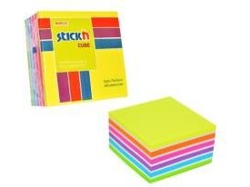 Self-Stick Notes Cube Mix 7 Colors Neon And Pastel (Stickn)