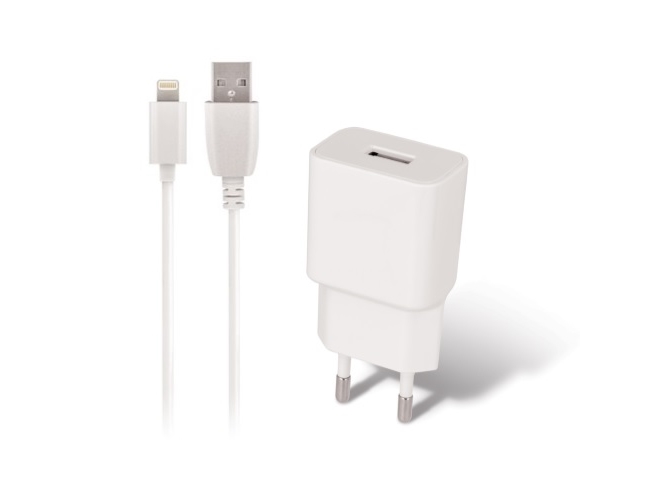 Maxlife Mxtc-01 Įkroviklis 1X Usb 1A Baltos Spalvos + Lightning Kabelis
