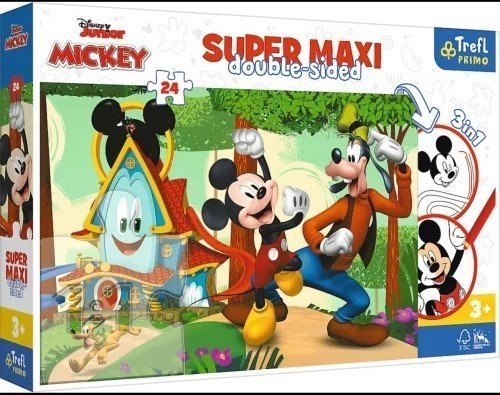 Doppelseitiges Puzzle 24 El Super Maxi 3In1 Jolly House Mickey Und Freunde 41012 Trefl