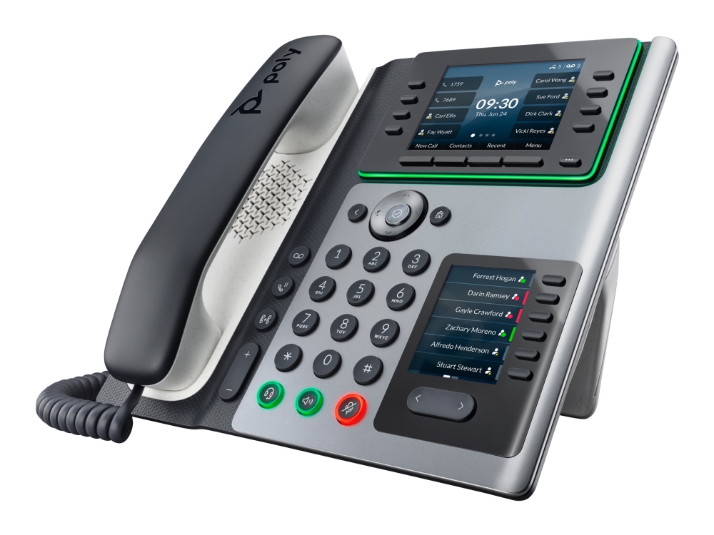 Poly Edge E400 - VoIP-puhelin, jossa on soittajan tunnistus/puhelun odotus - 3-puheluominaisuus - SIP, SDP - musta