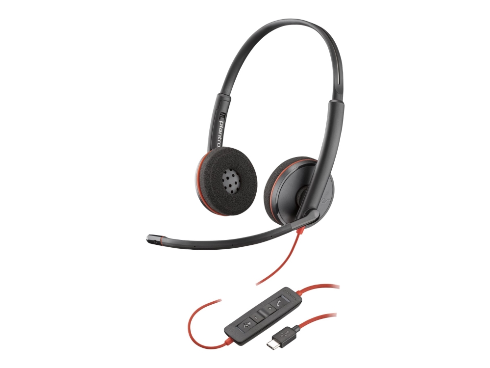 Poly Blackwire C3220 - 3200 Serie - Headset - On-Ear - Kabelgebunden - Aktive Geräuschunterdrückung - Usb-C - Schwarz - Skype Zertifiziert, Avaya Zer