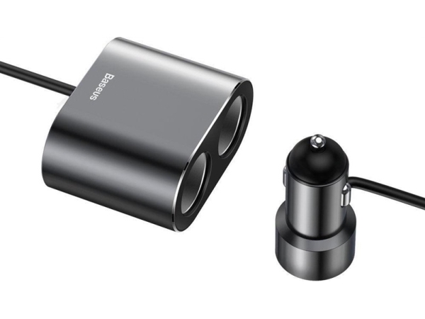 Hoover Baseus Car Power Extension - pistoke -&gt  2 pistorasiaa (max. 80W) + 2xUSB 3.1A, musta (6953156296923)