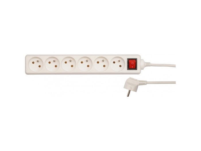 Vorel Strømskinne 6 Udtag 5 M Hvid (72535)