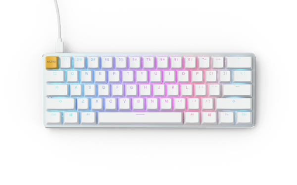 Glorious PC Gaming Race GMMK, Ledningsført, USB, Mekanisk, QWERTY, RGB LED, Sølv, Hvid
