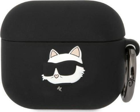 Karl Lagerfeld Etui Kla3runchk Til Apple Airpods 3 Sort/Black Silikone Choupette Head 3D