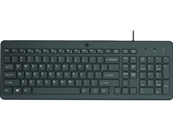 Hp 150 Tastatur Med Ledning, Fuld Størrelse (100 %), Ledningsført, Usb, Sort