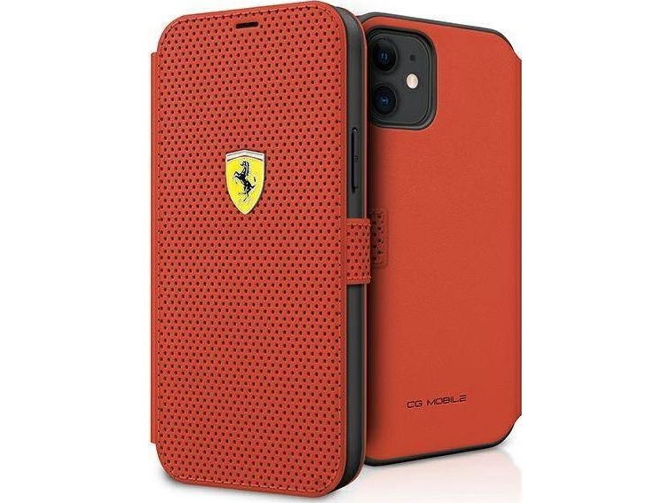 Ferrari Fespeflbkp12sre Iphone 12 Mini 5,4" Rød/Rød Bog On Track Perforeret