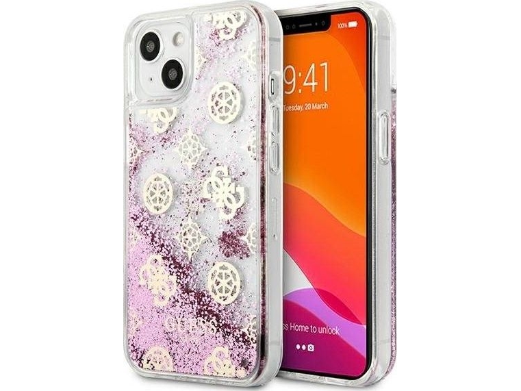 Guess Guhcp13slgpepi Hardcase Für Iphone 13 Mini 5,4" - Pink/Pink Peony Liquid Glitter