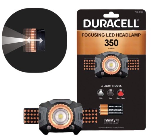 Duracell 350 Lumen Headlamp With Three Modes