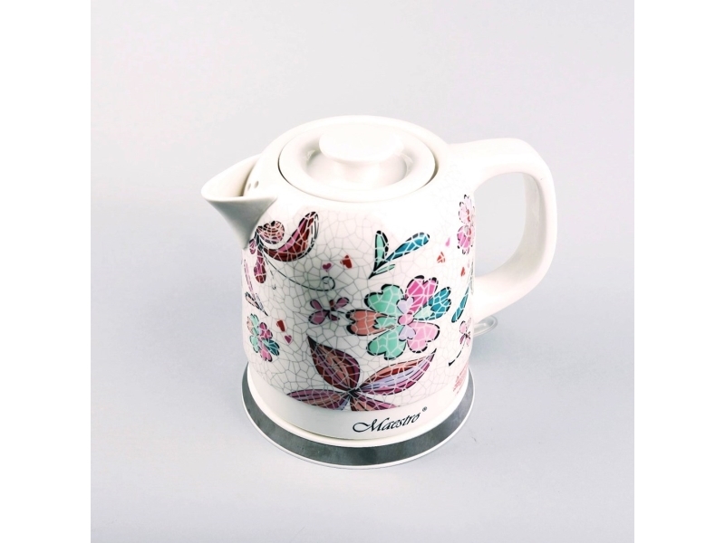 Elektrischer Wasserkocher Aus Keramik Maestro Mr-068 1,5L 1500W (Mr-068-Flowers) (Mr-068-Flowers)