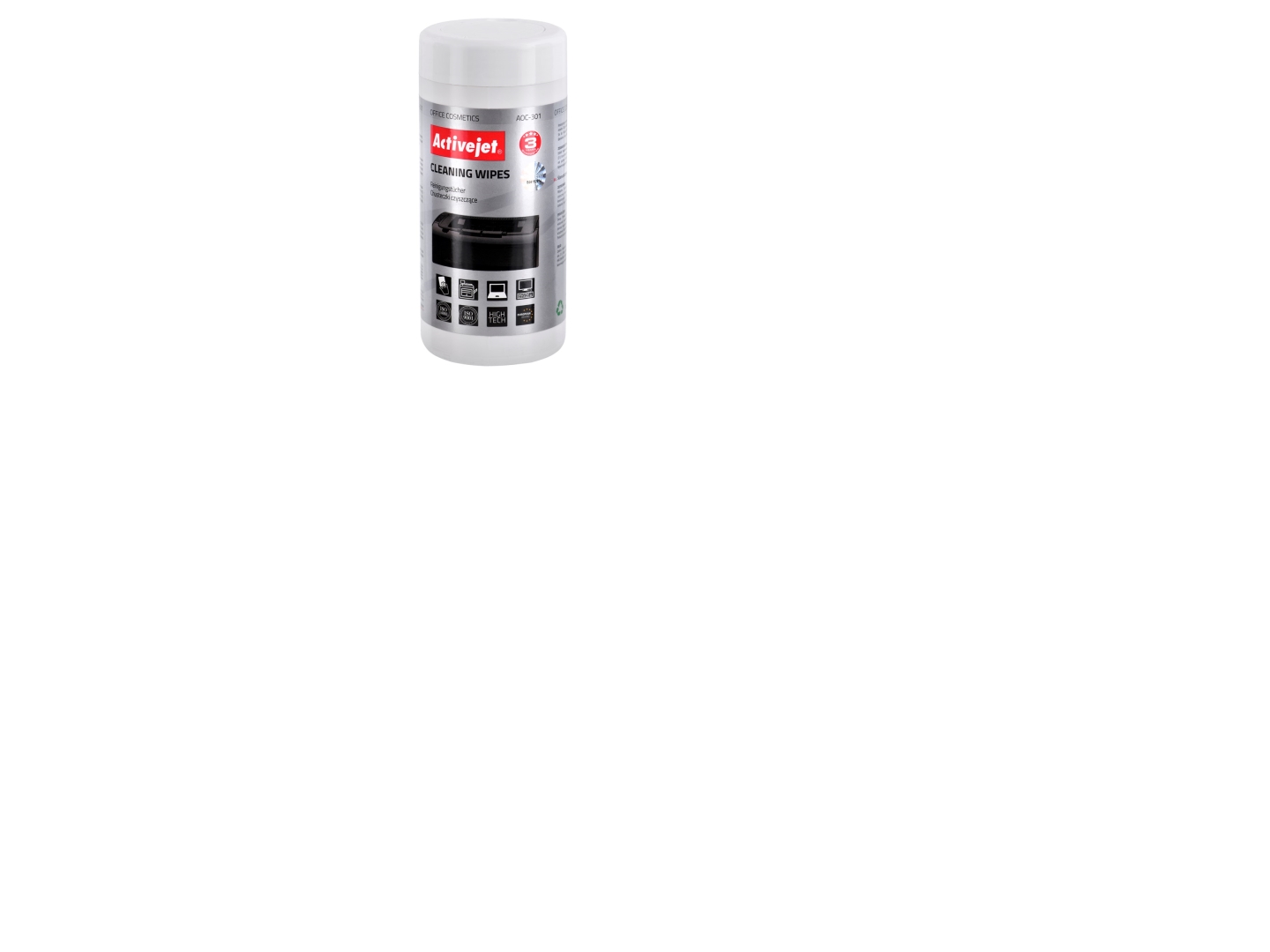 Activejet Aoc 301 Rengøringsservietter Til Kontorudstyr 100 Stk Udstyrsrensning Servietter Computer Mouse Tastatur Lcd Led Plasma Lcd Tft Pla