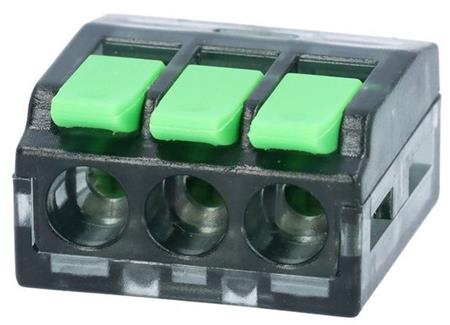 Fjeder Samlemuffe 3 x 0.2-4mm2, AWG 28-12, Genoplukkelig - (50 stk.) | N - A | GameStuff