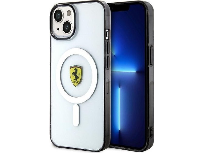 Ferrari Fehmp14surkt Hårdt Cover Til Iphone 14 6,1" - Klar/Transparent Med Outline Magsafe