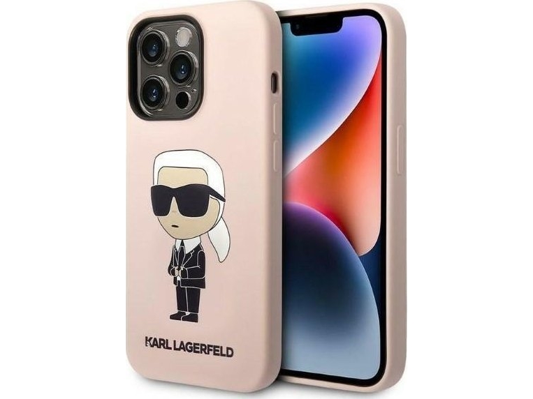 Karl Lagerfeld Karl Lagerfeld Klhcp14lsnikbcp Iphone 14 Pro 6.1" Hardcase Rosa/Rosa Silikon Iconic Nosize